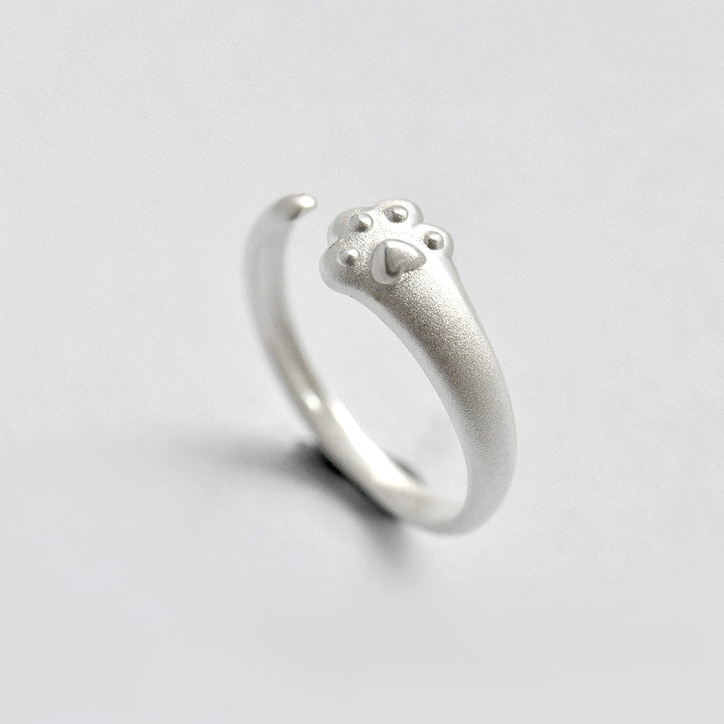 Express Your Feline Love with Tail Ring – Unique Cat Claw Design with Index Finger Opening and Live Little Finger Tail Ring