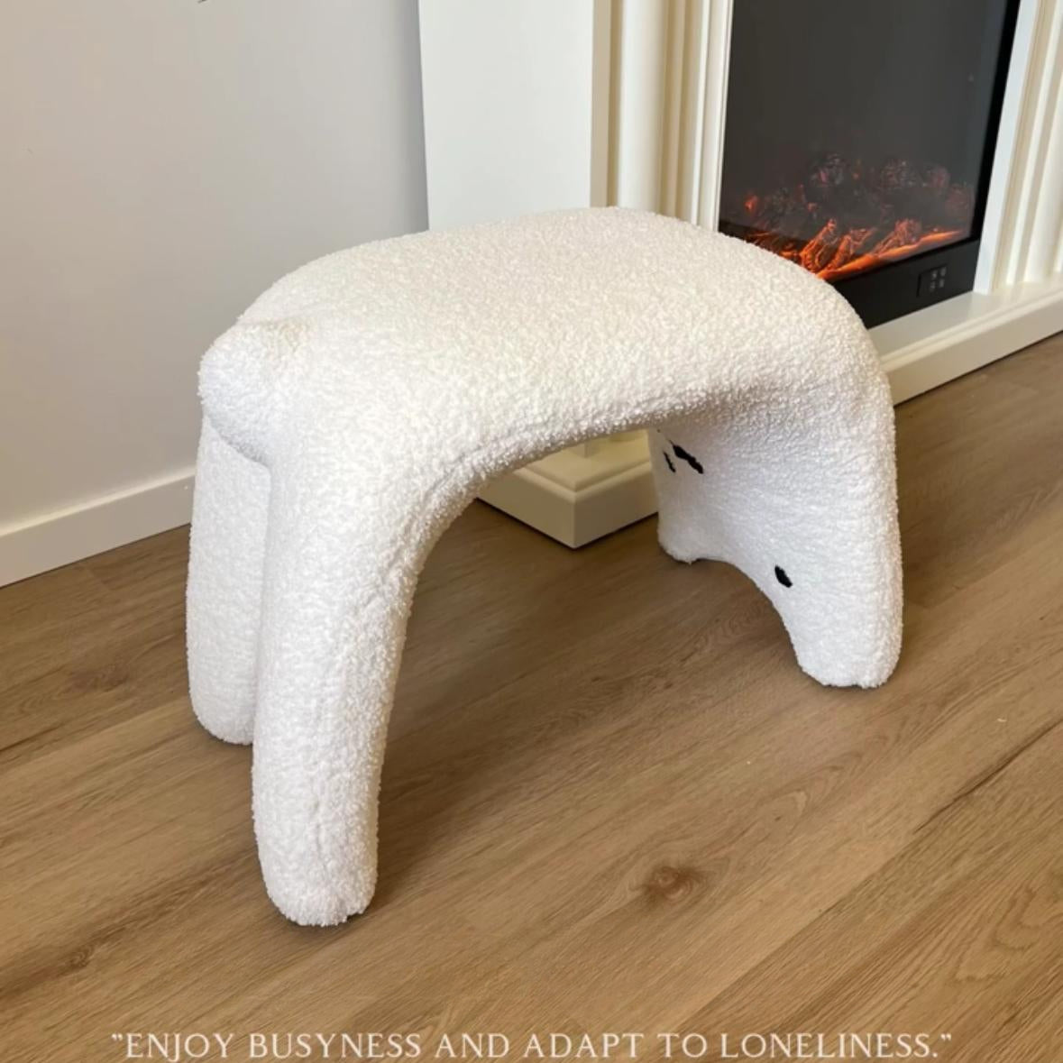 Cute cat stool household entrance door shoe stool entrance stool entrance sofa hair stool lamb wool makeup dressing stool