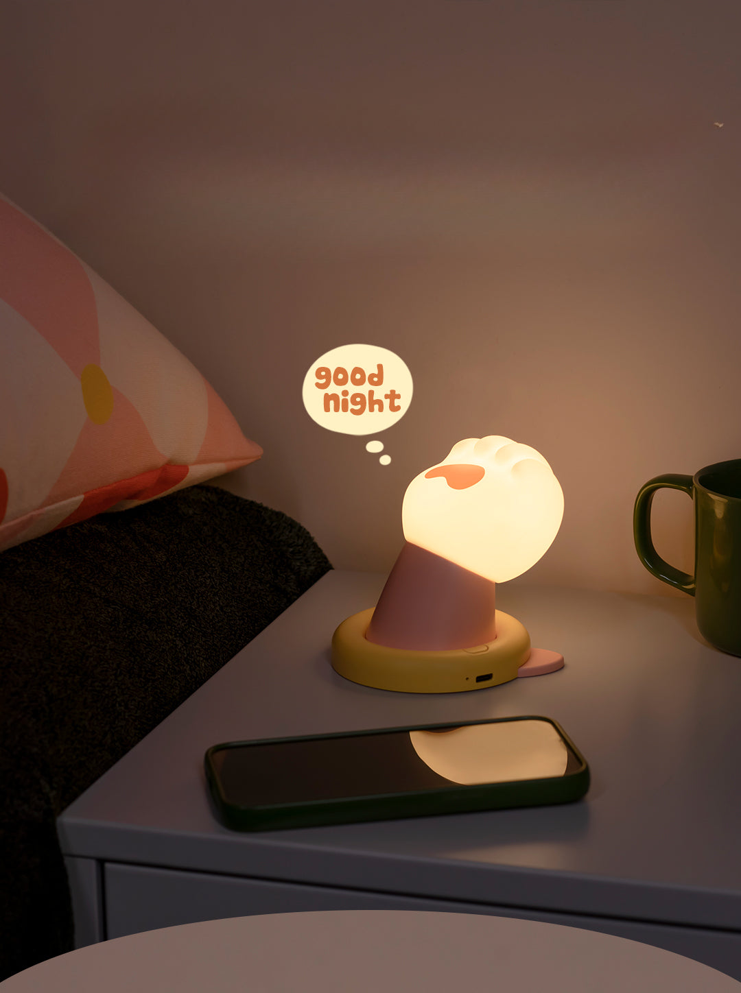 Soft and Warm Cat's Paw Night Light for Sleeping and Relaxing on Bedside or Desk