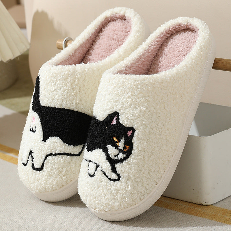 Cotton slippers winter couple home a pair of ladies warm indoor thick bottom non-slip piled thicker