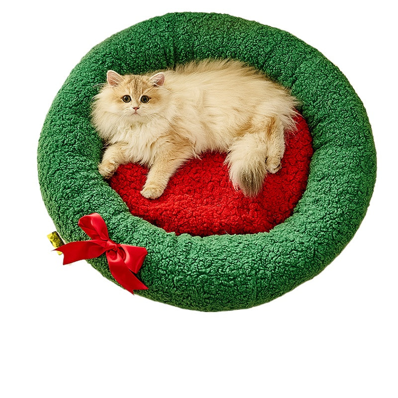 Christmas cat litter winter warm cat bed cat all-season cushion