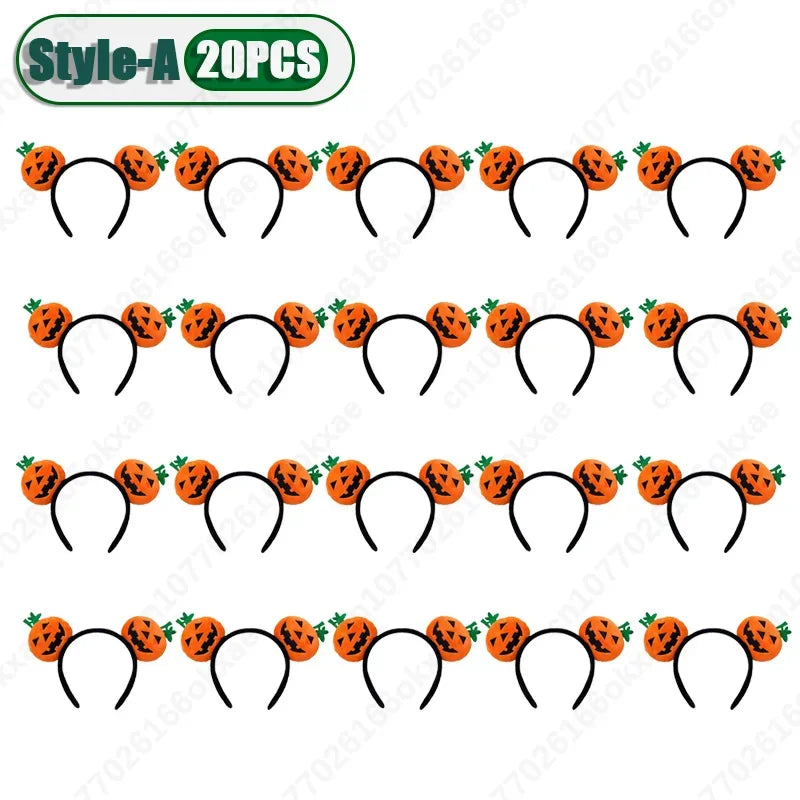 20PCS New Halloween Headdress Hairband Pumpkin Hairband Makeup Props Photo Decoration Headband Hairpin Party Jewellery Hairpin