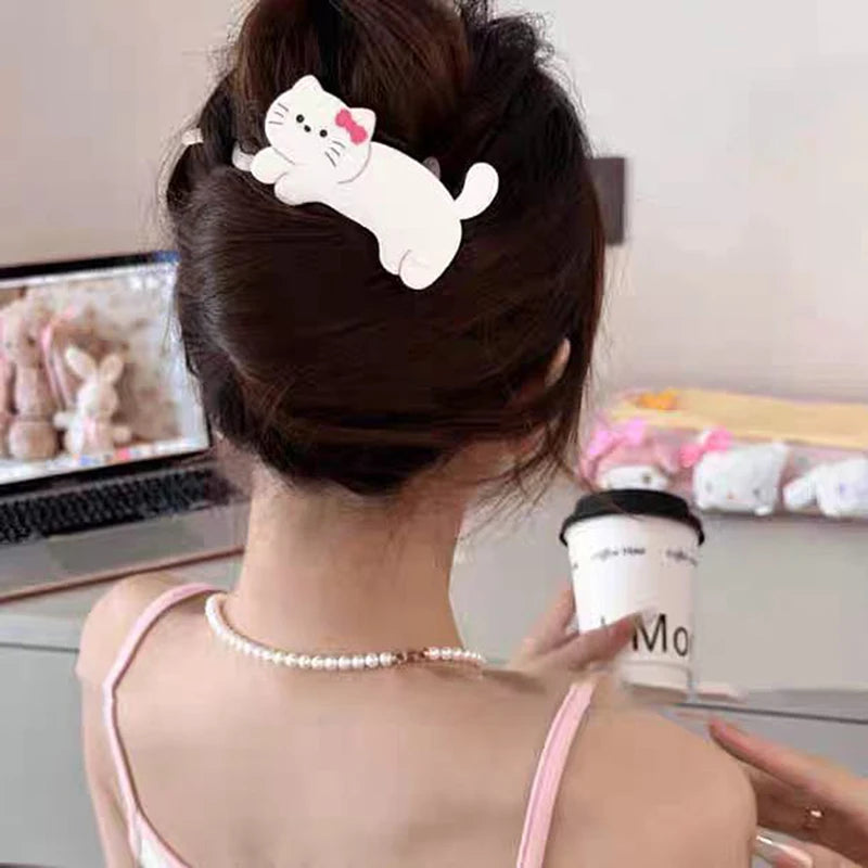 Cartoon Cute Animals Hair Clip Back Of Head Plate Hair Claw Sweet Fashion Versatile Ponytail Twist Clip Women Hair Accessories