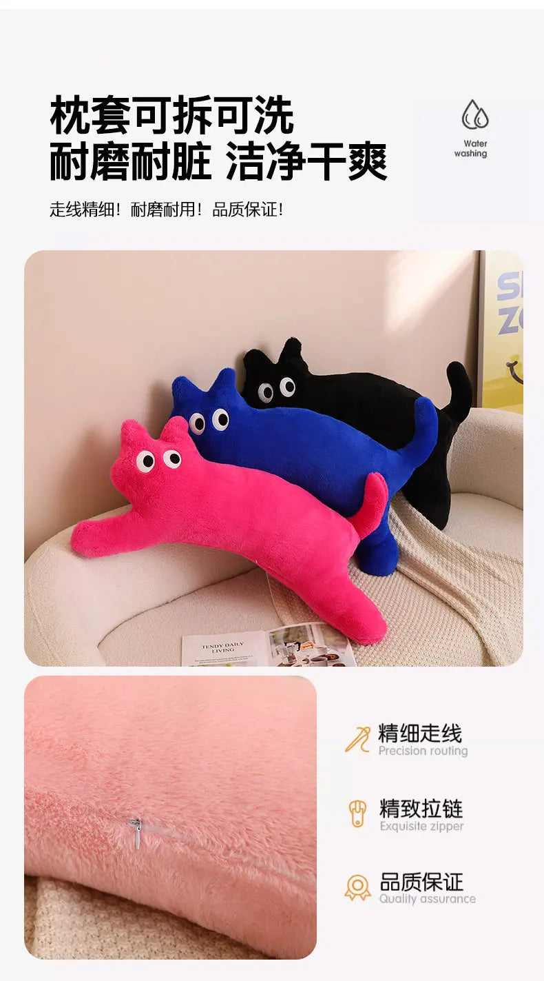 Cat Shaped Pillows Cushions Backrest Pillows Long Legs Sleeping Sofas Plush Dolls Home Dormitory Sofa Bed Office Chair Cushions