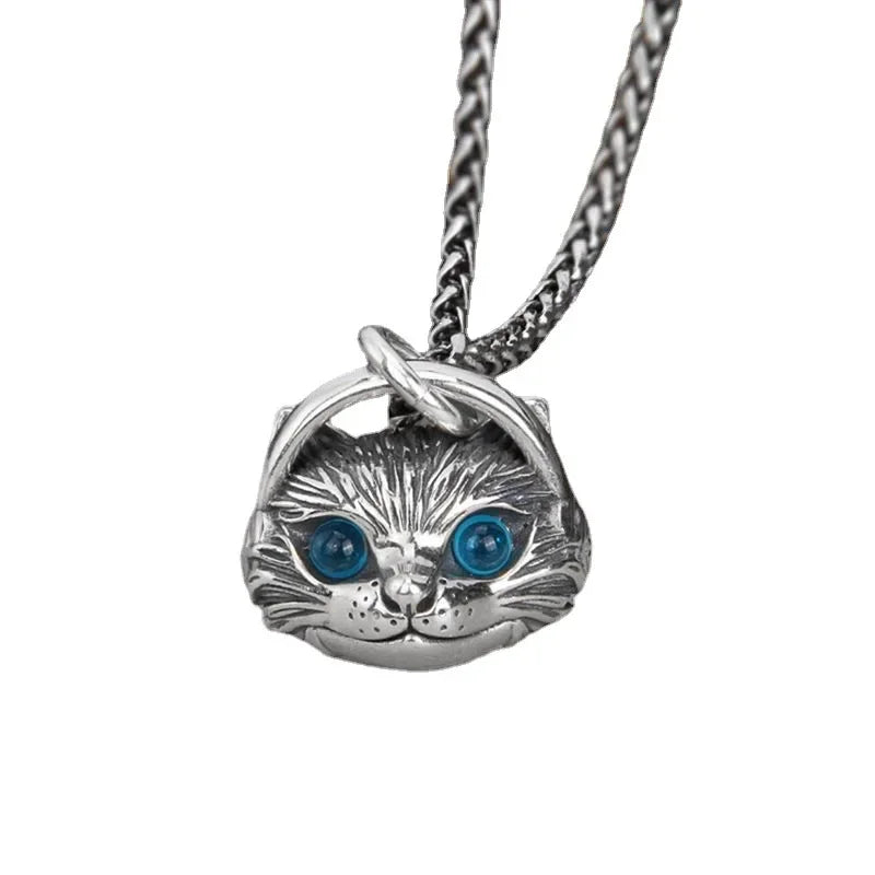 Fashion Cat Wearing Earphones Pendant Necklaces For Men and Women Retro Hip Hop Sweater Chain Goth Jewelry Punk Accessories Gift