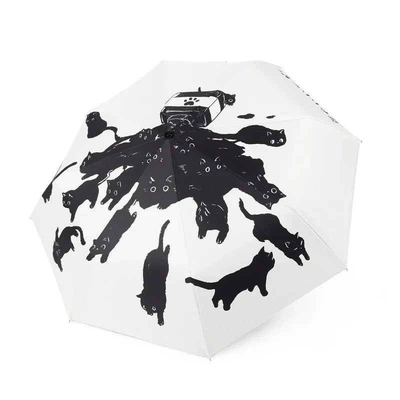 Automatic Triple Folding Umbrella Sunshine and Rain Folding Umbrella Automatic Folding Umbrella UV Protection Creative Umbrella