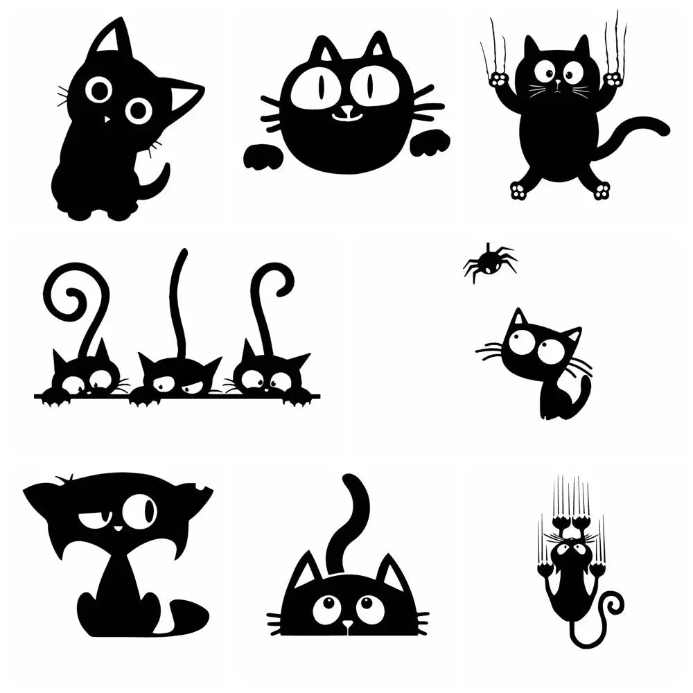 Cartoon cat Stickers Voiture Vinyl Decal Sticker Car Motorcycle Styling