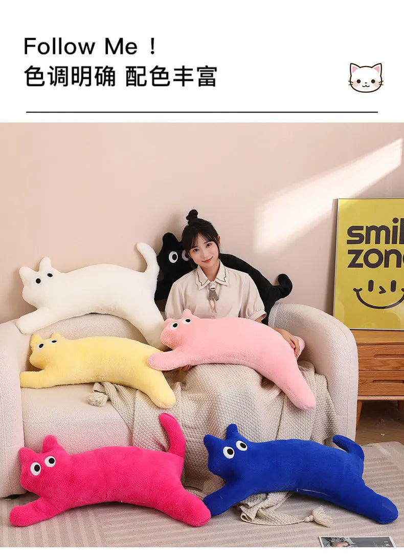 Cat Shaped Pillows Cushions Backrest Pillows Long Legs Sleeping Sofas Plush Dolls Home Dormitory Sofa Bed Office Chair Cushions