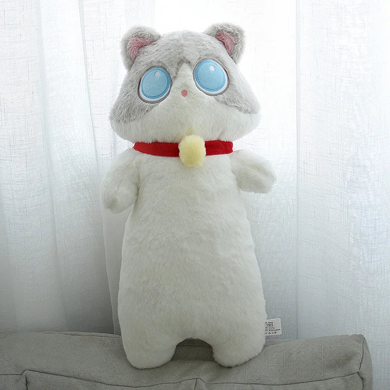 1PC 65~130cm Long Giant Cats Plush Toy Cylidrical Animal Bolster Pillow Kawaii Cat Stuffed Plushie Children Sleeping Friend Gift