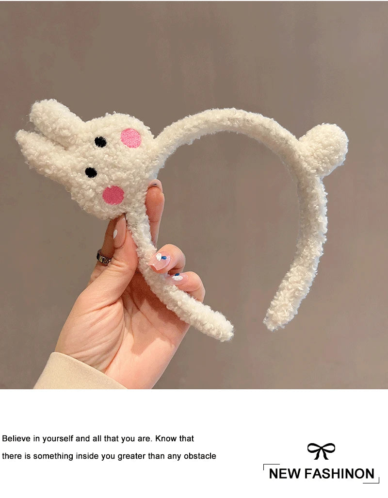 New Cute Plush Cat Hair Hoop Girls autumn and winter Hairbands Korean Headwear Cartoon Headbands Hair Accessories Ornaments