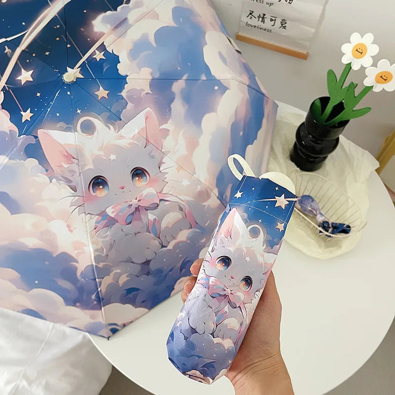 Full Automatic Cat Umbrella New Smart Umbrella For Women Stong Stond Sun Protection UV Sombrilla