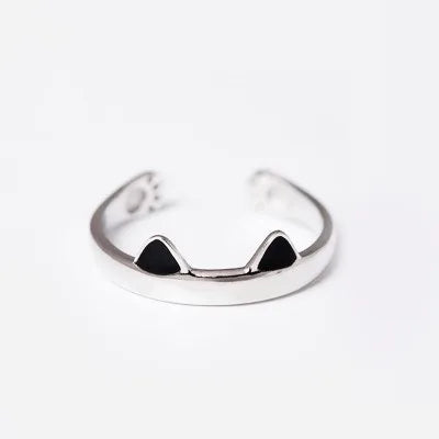 2023 New Fashion Cute Sweet Black Cat Claw Ring Opening Ring for Women Men Vintage Charm Couple Ring Jewelry Friendship Gift