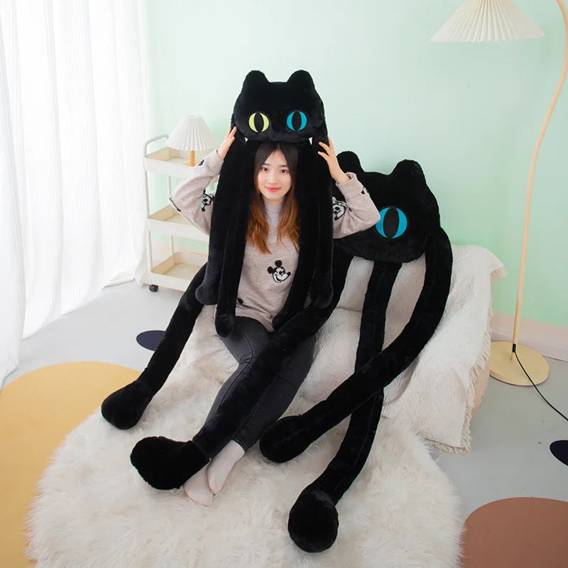 Kawaii Long Legs Black Cat Doll Creative Octopus Throw Pillow Stuffed Toys Plush Animal Cushion Toys Children Baby Gifts