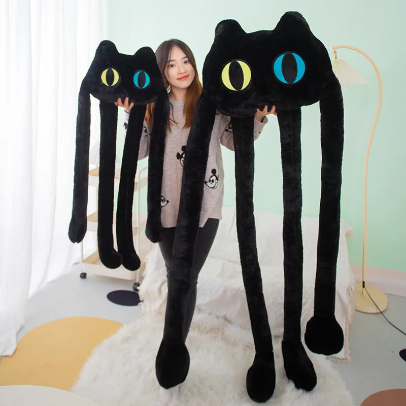 Kawaii Long Legs Black Cat Doll Creative Octopus Throw Pillow Stuffed Toys Plush Animal Cushion Toys Children Baby Gifts