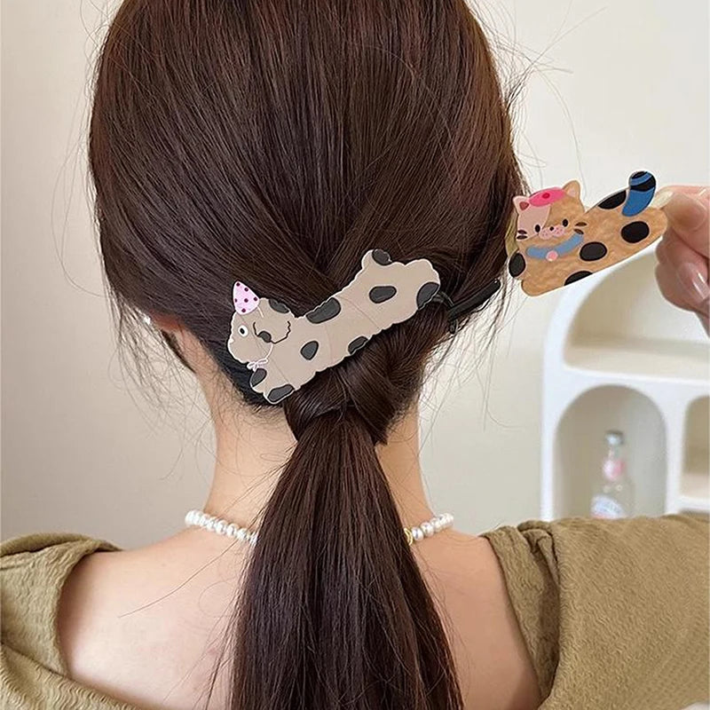 Cartoon Cute Animals Hair Clip Back Of Head Plate Hair Claw Sweet Fashion Versatile Ponytail Twist Clip Women Hair Accessories