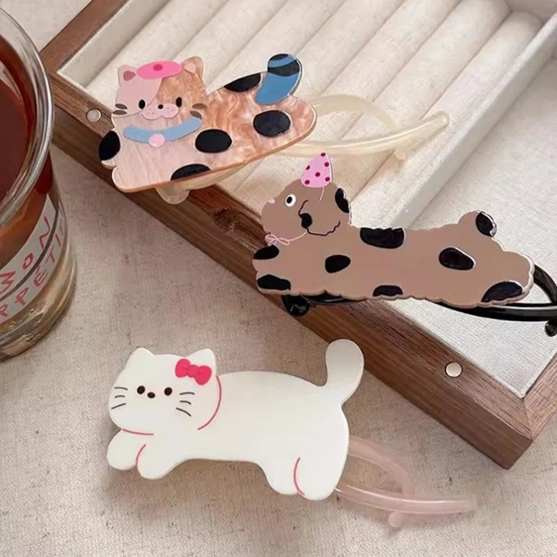 Cartoon Cute Animals Hair Clip Back Of Head Plate Hair Claw Sweet Fashion Versatile Ponytail Twist Clip Women Hair Accessories