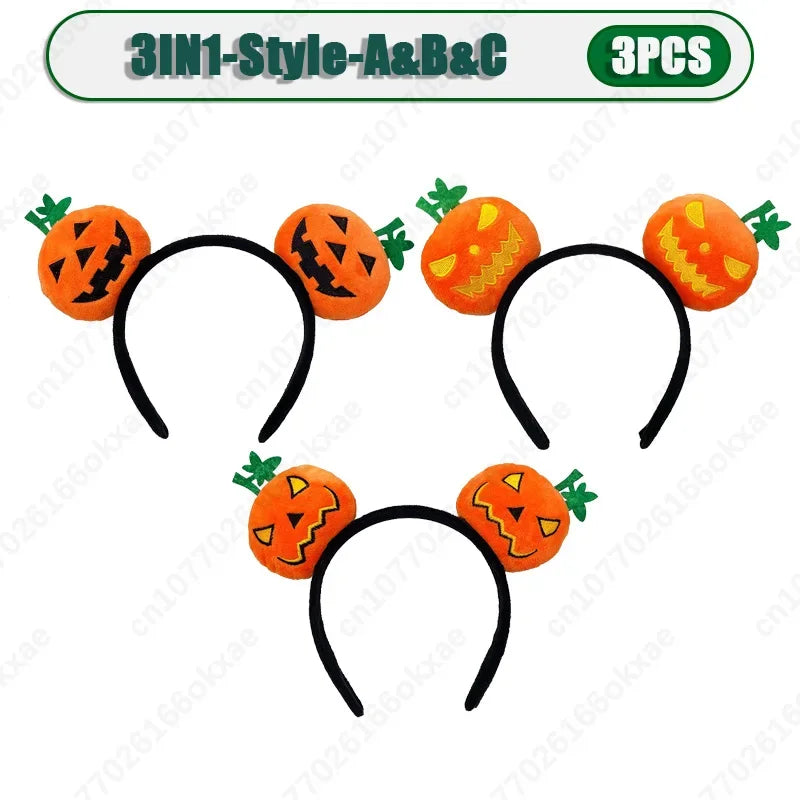 20PCS New Halloween Headdress Hairband Pumpkin Hairband Makeup Props Photo Decoration Headband Hairpin Party Jewellery Hairpin