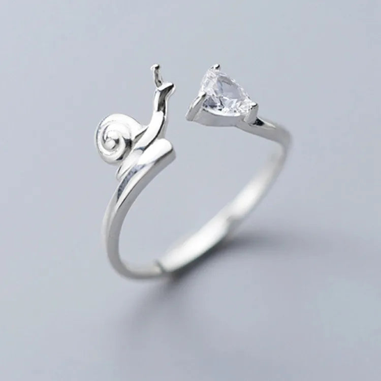 New Fashion Silver Color Open Finger Rings Cat Love Fish Moon Stone Pink Animal For Women Girl Jewelry Gift Dropship