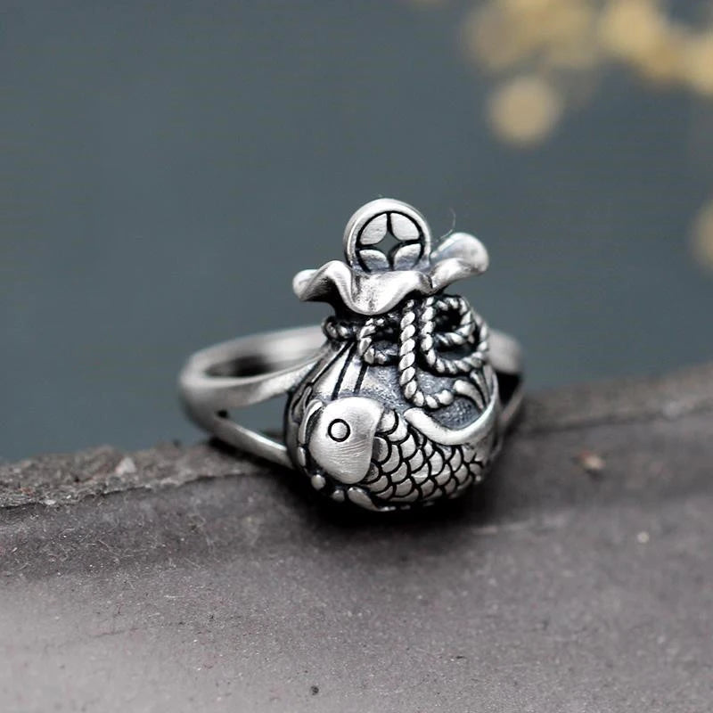 New Fashion Silver Color Open Finger Rings Cat Love Fish Moon Stone Pink Animal For Women Girl Jewelry Gift Dropship