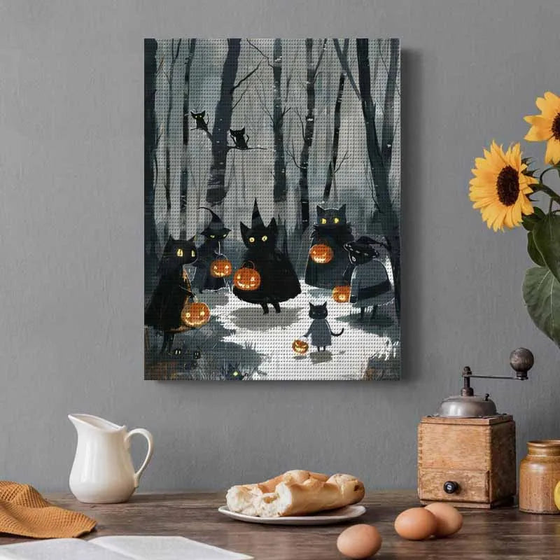 Snow Cat Party DIY Full Diamond Diamond Painting Modern Art Gift Home Decorative Painting