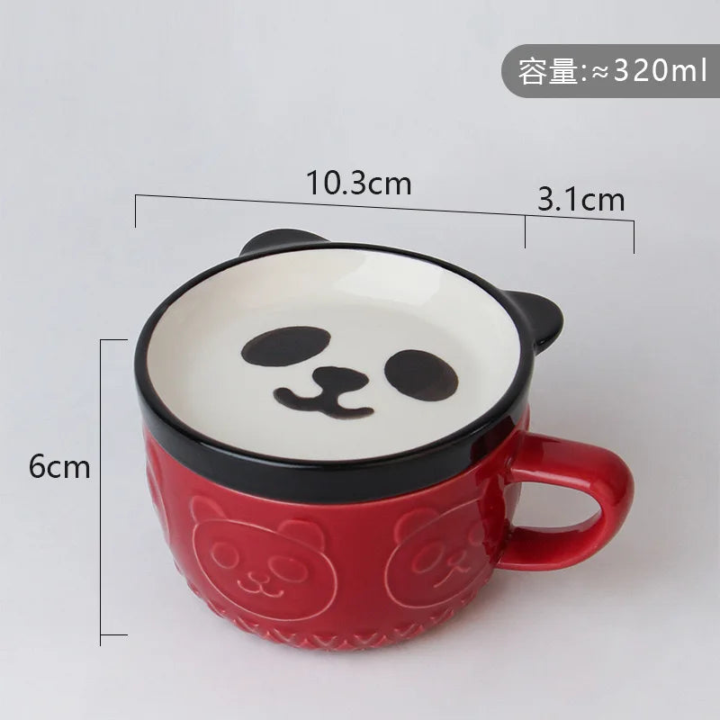 Cartoon Cat With Cover Coffee Cup Cute Breakfast Cup Creative Coffee Cup Milk Cup Couple Water Cup With Lid