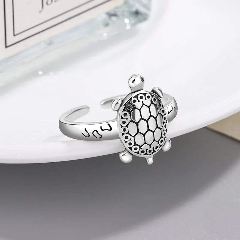 New Fashion Silver Color Open Finger Rings Cat Love Fish Moon Stone Pink Animal For Women Girl Jewelry Gift Dropship