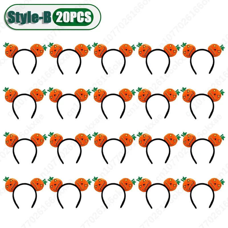 20PCS New Halloween Headdress Hairband Pumpkin Hairband Makeup Props Photo Decoration Headband Hairpin Party Jewellery Hairpin