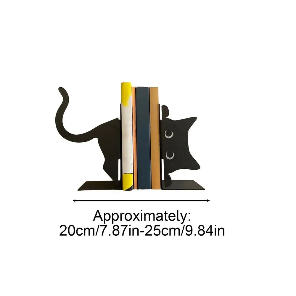 Cute Cat Bookends Metal Bookends Book Holders for Shelves Book Ends Bedroom Library Office School Book Desktop Organizer Gift