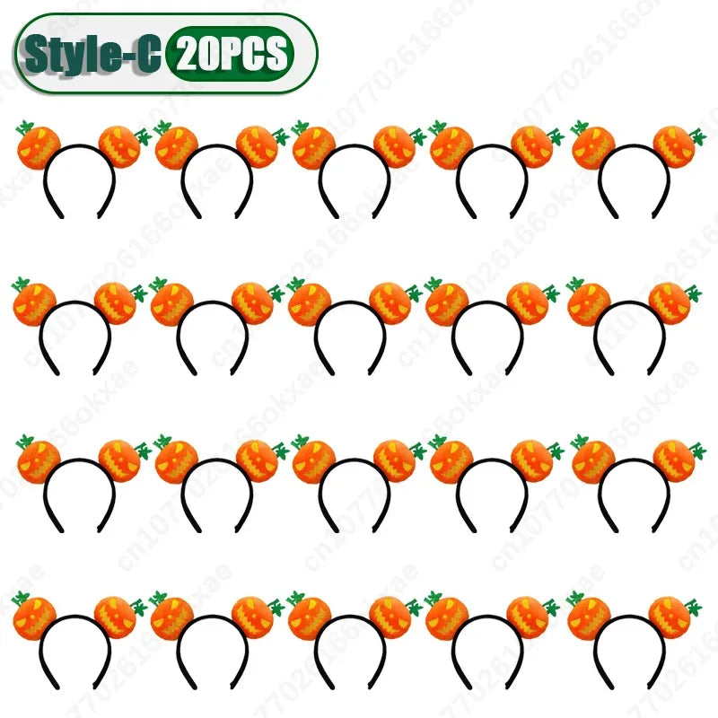 20PCS New Halloween Headdress Hairband Pumpkin Hairband Makeup Props Photo Decoration Headband Hairpin Party Jewellery Hairpin