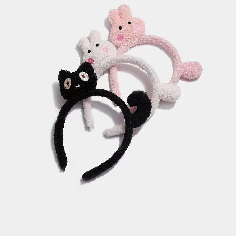 New Cute Plush Cat Hair Hoop Girls autumn and winter Hairbands Korean Headwear Cartoon Headbands Hair Accessories Ornaments