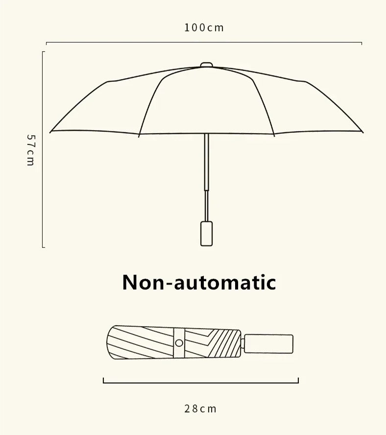 1pc Simple Cartoon Kittens Printed Black And White Automatic Umbrella, Sunny And Rainy Dual-use UV Protection Umbrella