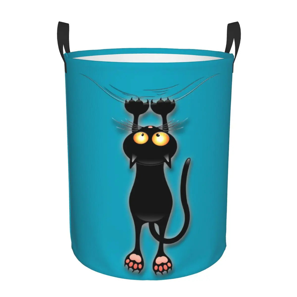 Custom Halloween Black Cat Skull Laundry Hamper Large Storage Basket Gothic Witch Girls Boys Toy Organizer