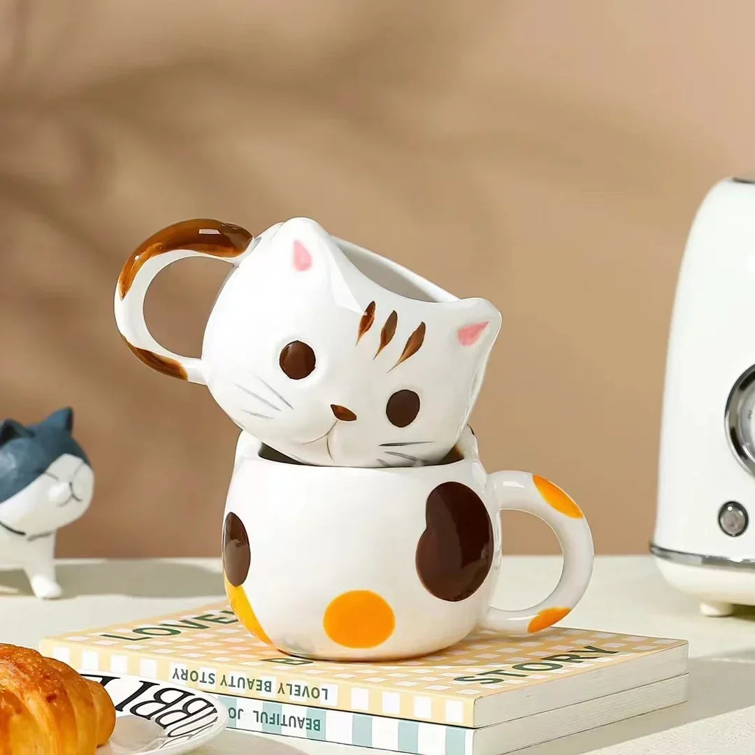 Creative Cat Shaped Mug Cups of Coffee Cup to Go Personalized Gifts Cute and Different Cups Ceramics & Pottery Original Mugs Bar