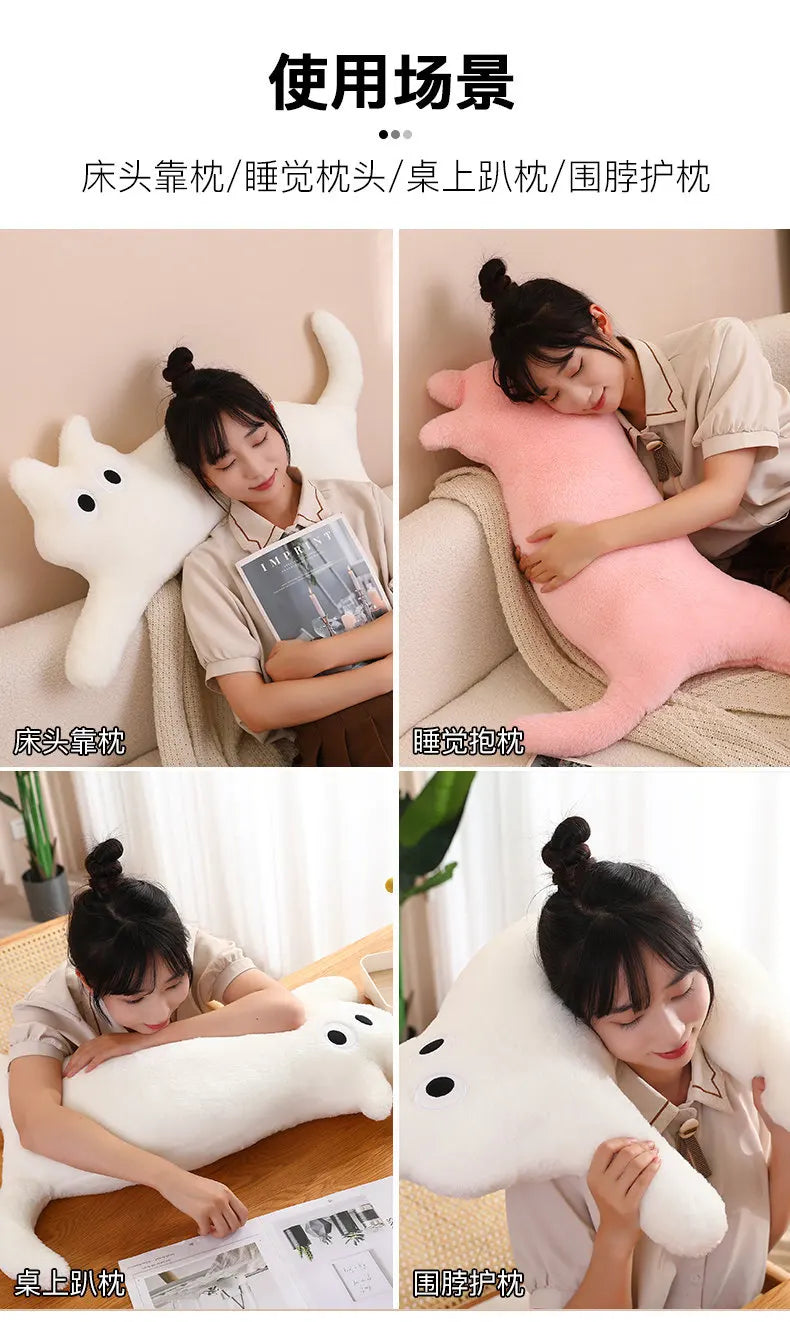 Cat Shaped Pillows Cushions Backrest Pillows Long Legs Sleeping Sofas Plush Dolls Home Dormitory Sofa Bed Office Chair Cushions