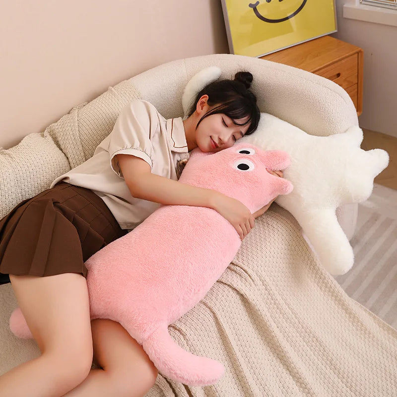 100CM Cute Soft Long Cat Pillow Plush Toys Stuffed Office Sleeping Cushion Bed Sleep Pillow Home Decor Gift Doll for Kids Girls