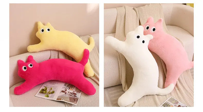 Cat Shaped Pillows Cushions Backrest Pillows Long Legs Sleeping Sofas Plush Dolls Home Dormitory Sofa Bed Office Chair Cushions