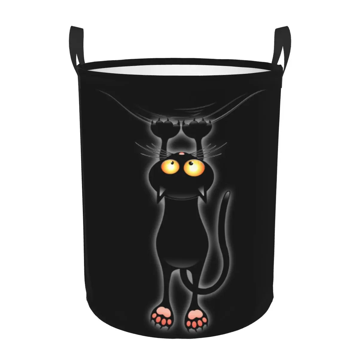 Custom Halloween Black Cat Skull Laundry Hamper Large Storage Basket Gothic Witch Girls Boys Toy Organizer