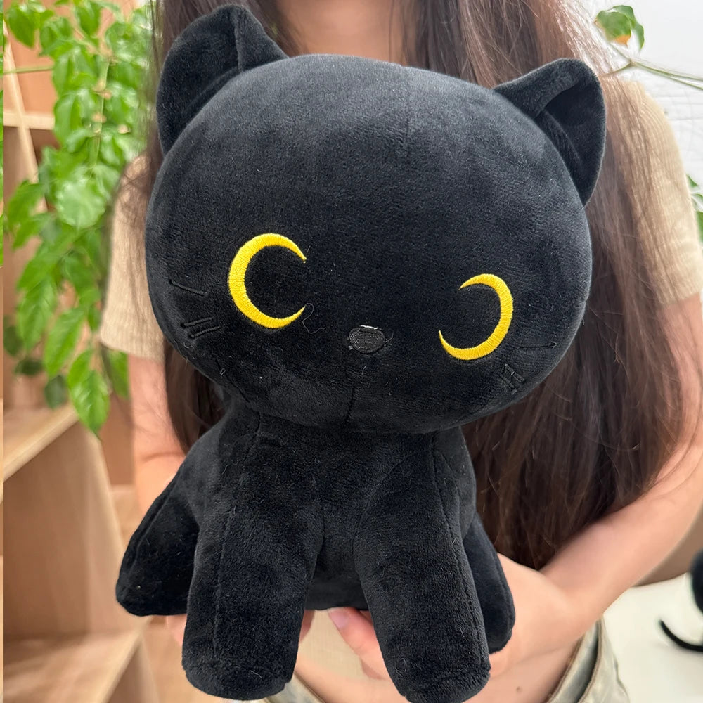 Kawaii Black Cat Plush Toys Soft Fluffy Animal Long Cat Dolls Cuta Cartoon Stuffed Sleeping Pillow Birthday Gift For Kids Girls