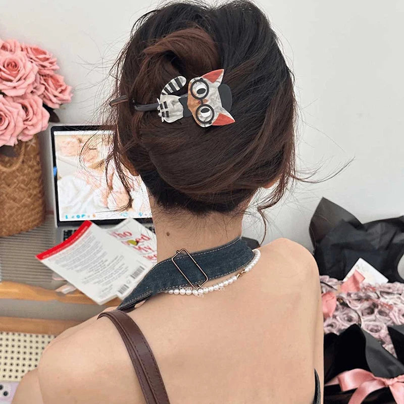 Cartoon Cute Animals Hair Clip Back Of Head Plate Hair Claw Sweet Fashion Versatile Ponytail Twist Clip Women Hair Accessories