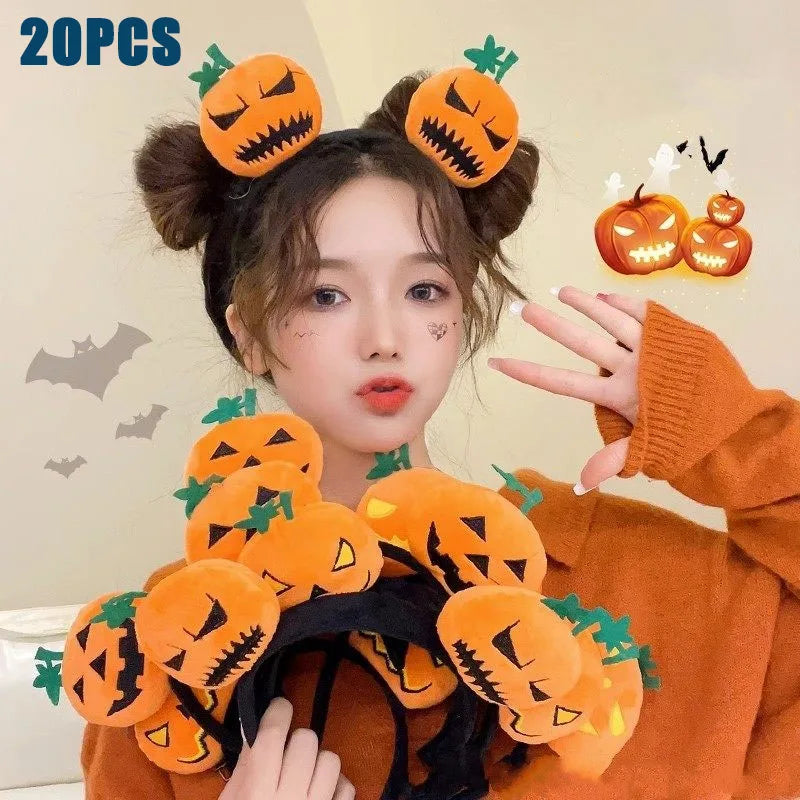 20PCS New Halloween Headdress Hairband Pumpkin Hairband Makeup Props Photo Decoration Headband Hairpin Party Jewellery Hairpin