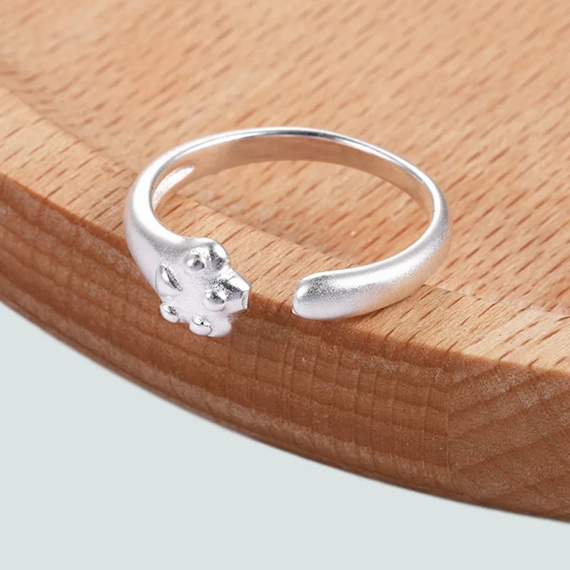 New Fashion Silver Color Open Finger Rings Cat Love Fish Moon Stone Pink Animal For Women Girl Jewelry Gift Dropship