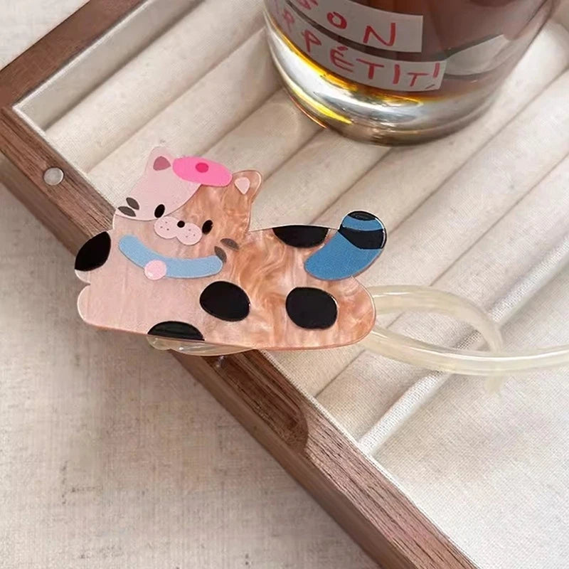 Cartoon Cute Animals Hair Clip Back Of Head Plate Hair Claw Sweet Fashion Versatile Ponytail Twist Clip Women Hair Accessories