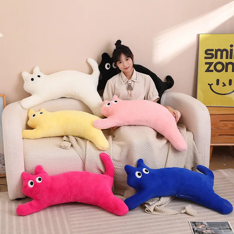 Cat Shaped Pillows Cushions Backrest Pillows Long Legs Sleeping Sofas Plush Dolls Home Dormitory Sofa Bed Office Chair Cushions