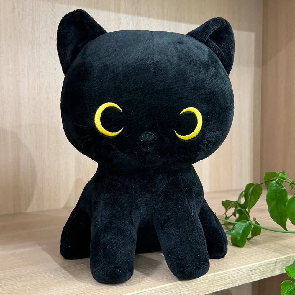 Kawaii Black Cat Plush Toys Soft Fluffy Animal Long Cat Dolls Cuta Cartoon Stuffed Sleeping Pillow Birthday Gift For Kids Girls