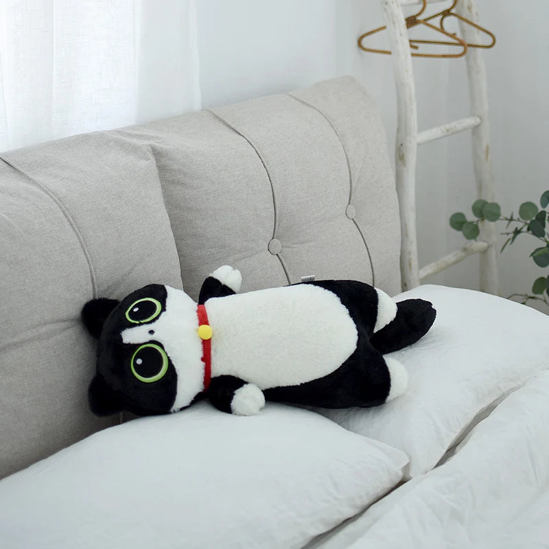 1PC 65~130cm Long Giant Cats Plush Toy Cylidrical Animal Bolster Pillow Kawaii Cat Stuffed Plushie Children Sleeping Friend Gift