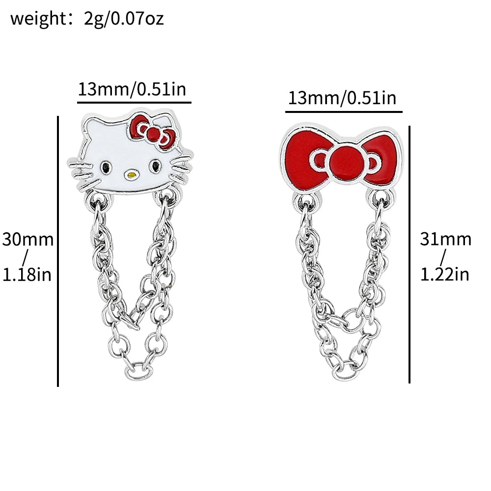 Hello Kitty Sanrio Necklace Silver Color Layer Shining Bling Women Clavicle Chain Elegant Charm Wed Pendant Jewelry Gift