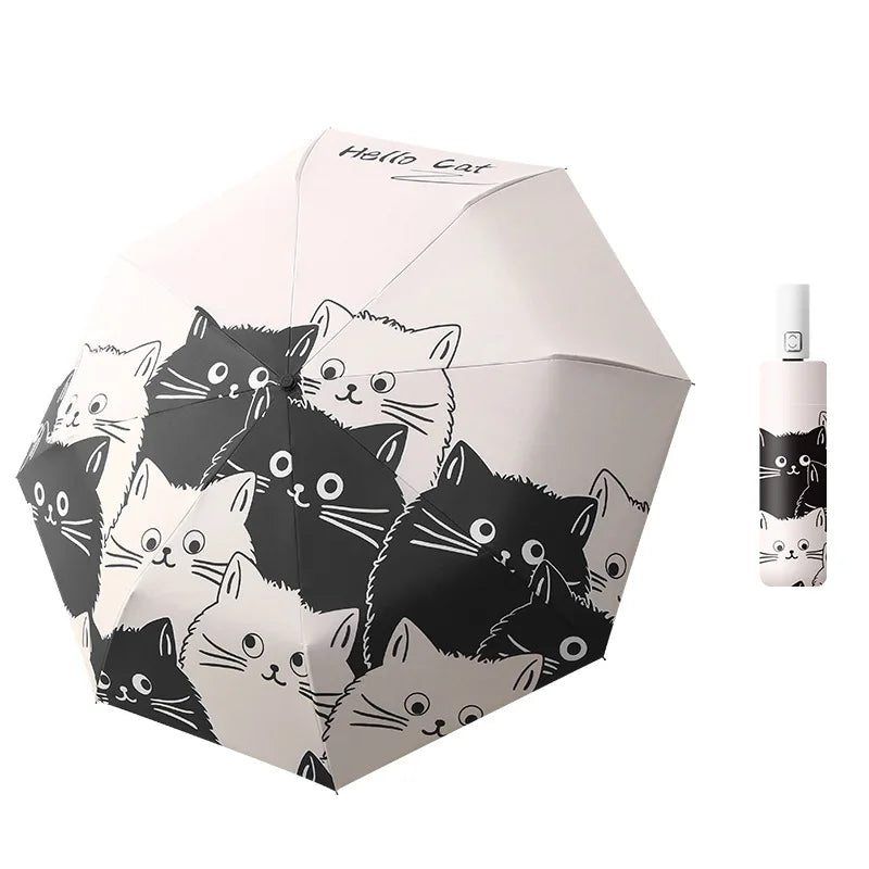 Full Automatic Cat Umbrella New Smart Umbrella For Women Stong Stond Sun Protection UV Sombrilla