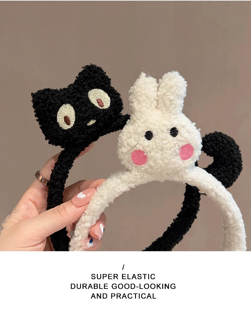 New Cute Plush Cat Hair Hoop Girls autumn and winter Hairbands Korean Headwear Cartoon Headbands Hair Accessories Ornaments