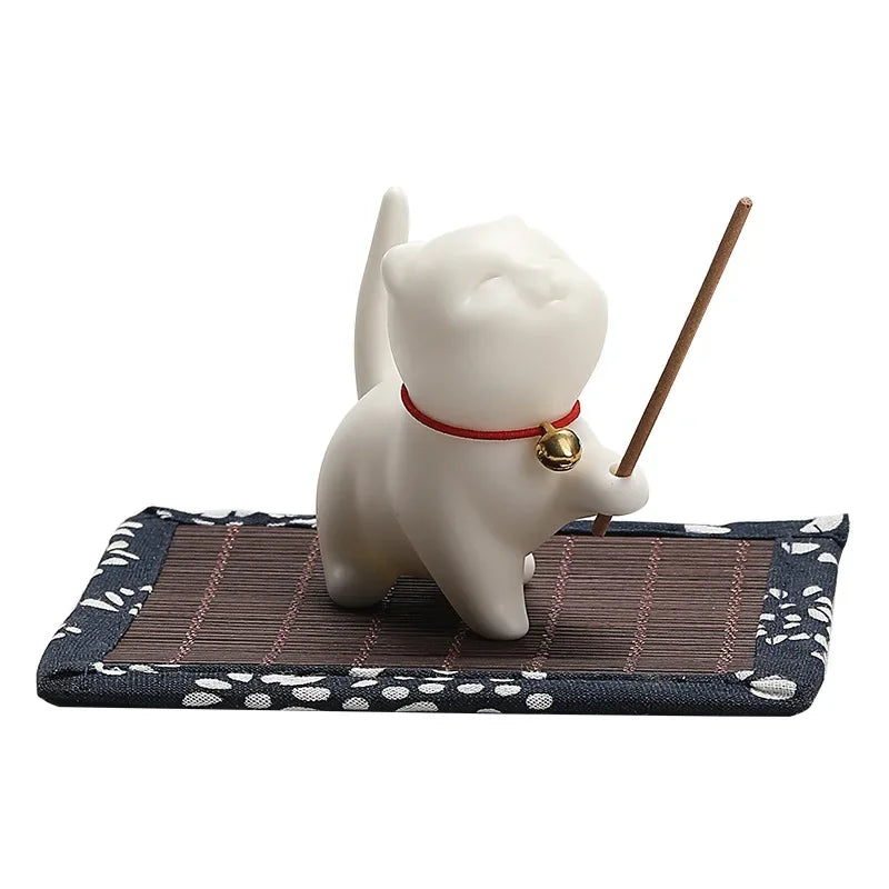 Ceramic Aromatherapy Stove Ornaments Soft and Cute Healing Tea Pet Pen Holder Home Indoor Incense Insert Sandalwood Path