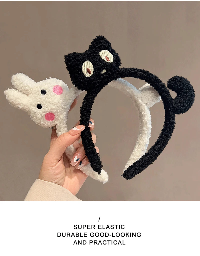 New Cute Plush Cat Hair Hoop Girls autumn and winter Hairbands Korean Headwear Cartoon Headbands Hair Accessories Ornaments